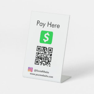 QR Code Cash App Pedestal Sign