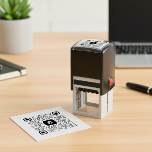 QR Code Cash App Personalized Rubber Stamp