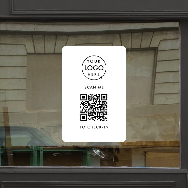 QR Code Check-In | Business Logo Contactless Window Cling (Creator Uploaded)