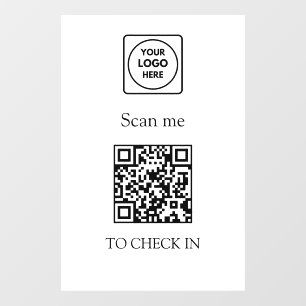 QR Code Check-In   Business Logo Display Sign
