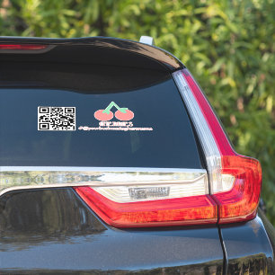 QR Code Cherries Business Name Car Decal 