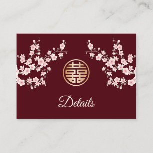 QR Code    Chinese Wedding Dusty Pink Details Enclosure Card