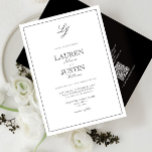 QR Code Classic Black & White Monogram Wedding Invitation<br><div class="desc">A classic, elegant black and white monogram wedding invitation, featuring script calligraphy. Perfect for the modern bride having a formal affair. Save the cost on enclosure stationary with our QR Code included on the back of the invitation for RSVP and Wedding details. Contact designer for matching products. View Suite Here:...</div>