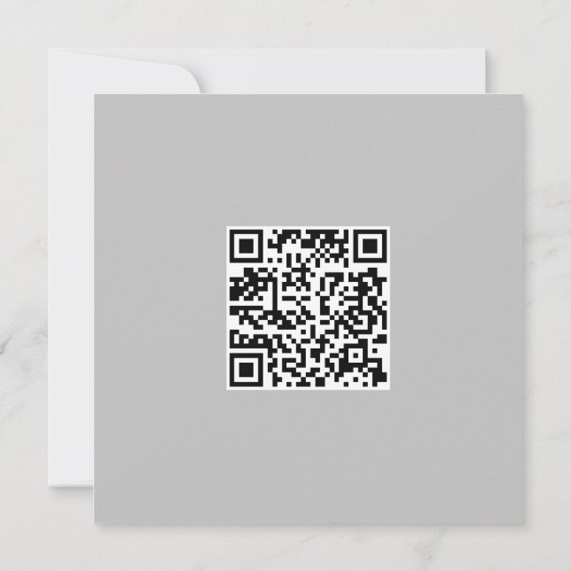 Qr Code Clean Monochrome Classic Graffiti Heart Thank You Card (Back)
