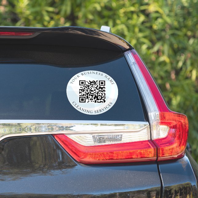 QR Code Cleaning Service Business Car Vinyl Decal (Car Side)