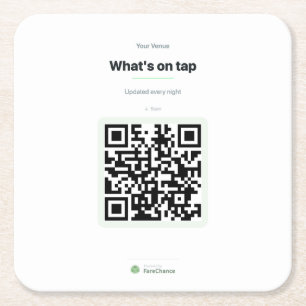 QR Code Coaster for Restaurants and Cafes