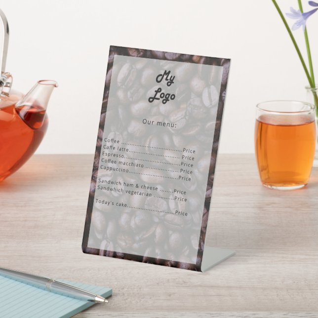 QR code coffee bar shop menu price-list Pedestal Sign (In SItu)