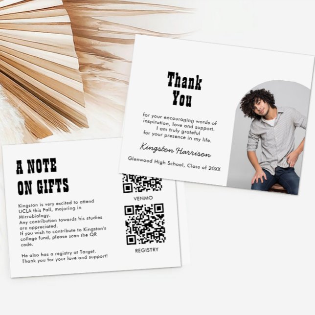 QR Code Collage Fund -cum-Thank You Grad Enclosure Card (Creator Uploaded)