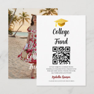 QR Code College Fund Graduation Party Graduate Enclosure Card