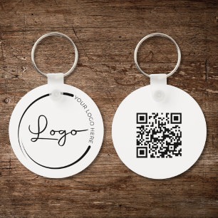 QR Code Company Business Logo Promotional Keychain