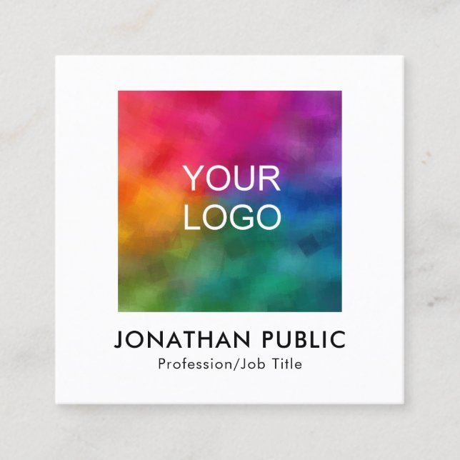 QR Code Company Logo Employee Name Template Calling Card (Front)