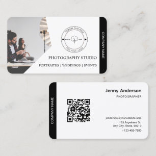 QR code Company Name & Logo Photographer  Business Card