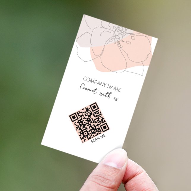 QR Code Connect With Us Minimalistic Business Card (Creator Uploaded)