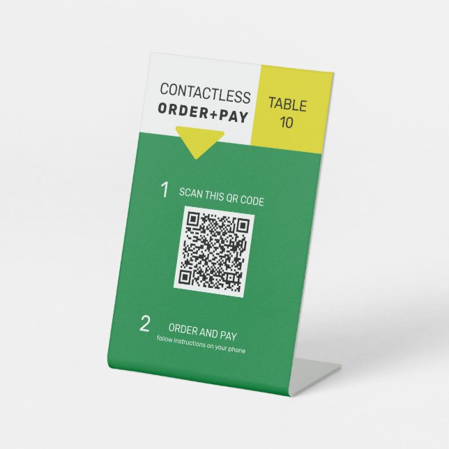 QR Code Contactless Digital Menu  Pedestal Sign (Front)