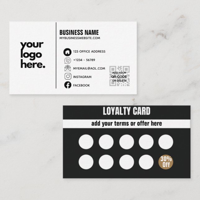 Qr Code Corporate Business Card Design Logo  (Front/Back)