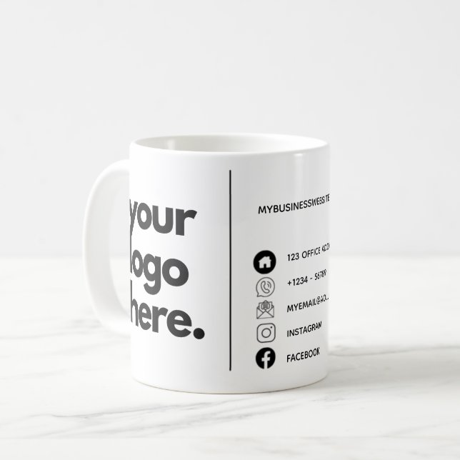 Qr Code Corporate Business Card Design Logo  Coffee Mug (Front Left)