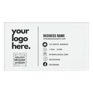 Qr Code Corporate Business Card Design Logo Name Tag