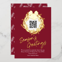 QR code corporate business seasons greeting Foil H