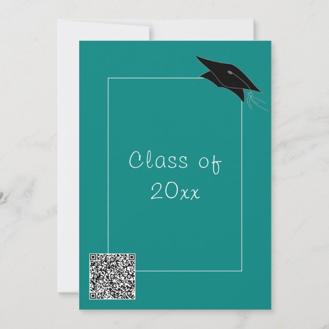QR Code Custom Colours Graduation Invitation (Back)