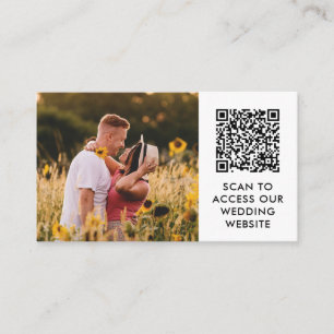 QR Code & Custom Photo Wedding Website Details Enclosure Card