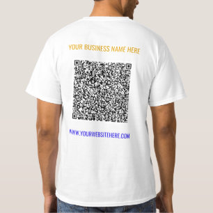 QR Code Custom Text Business T-Shirt Choose Colour