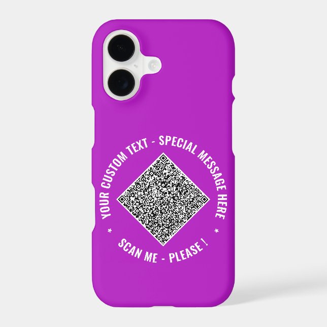QR Code Custom Text iPhone Case Example (Back)