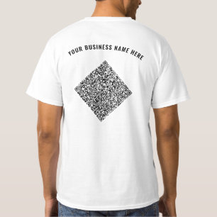 QR Code Custom Text Personalized Business T-Shirt