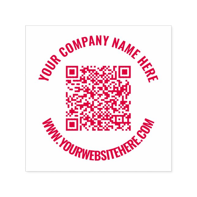 QR Code Custom Text Professional Self-inking Stamp (Design)