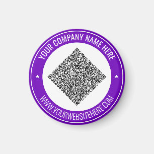 QR Code Custom Text Promotional Magnet Your Colors