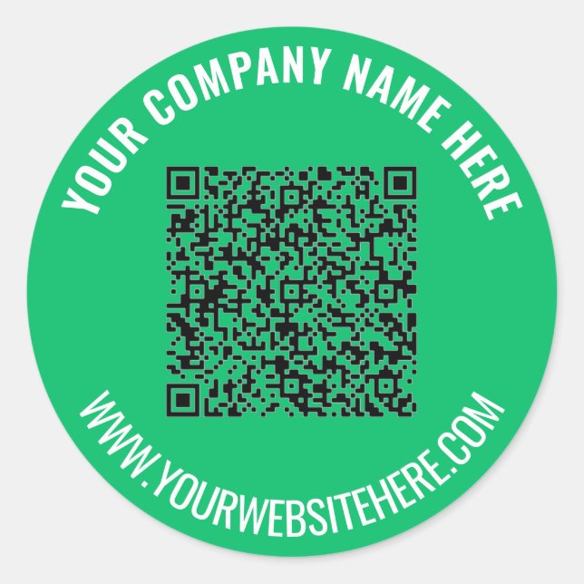 QR Code Custom Text Promotional Sticker Template (Front)