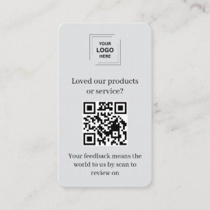 QR Code Customer Rating Grey Business Style Card