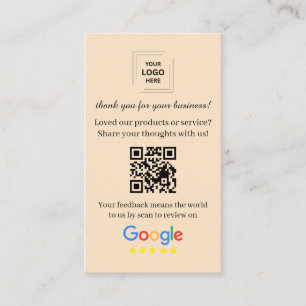 QR Code Customer Review Marketing Template Business Card