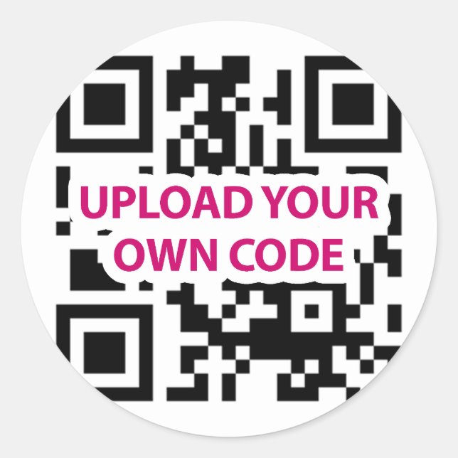 QR Code Customizable Classic Round Sticker (Front)