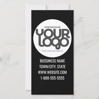 QR Code Customizable Modern Black Business Thank You Card