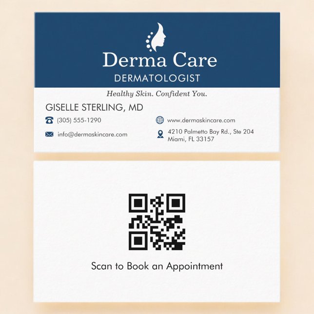 QR Code Dermatologist Skin Doctor Office  Business Card (Creator Uploaded)