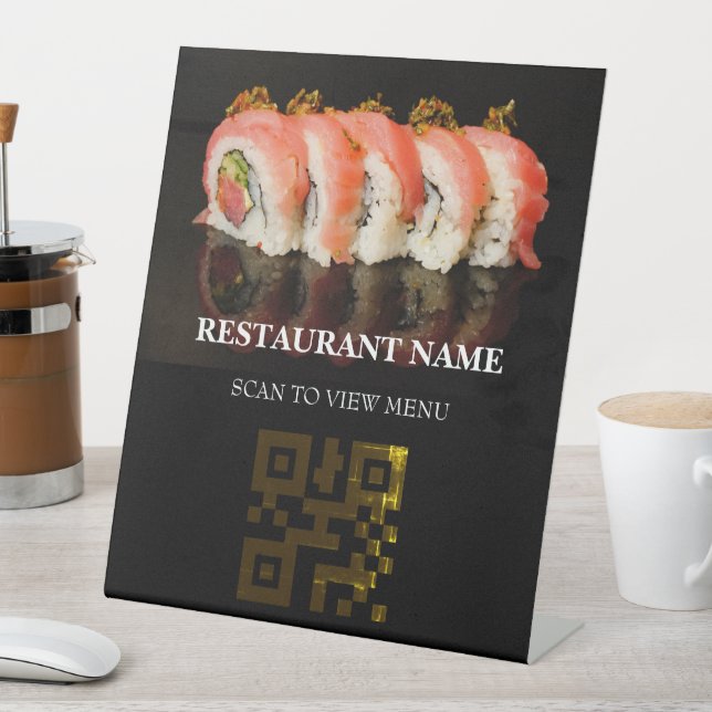 QR Code Digital Menu for Restaurants  Pedestal Sign (In SItu)