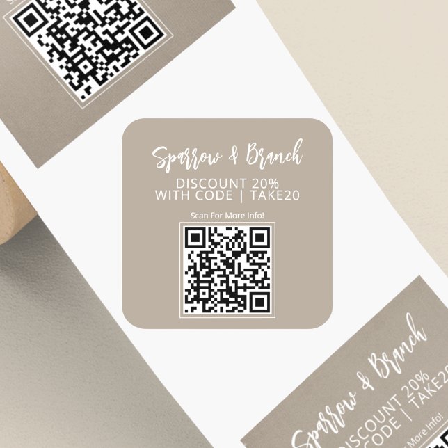 QR Code Discount Coupon Scannable Square Sticker (Creator Uploaded)