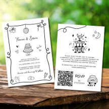 QR Code Doodle Hand Drawn Whimsical