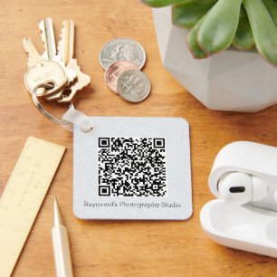 QR Code Double Sided Custom Business Site Code Key Keychain