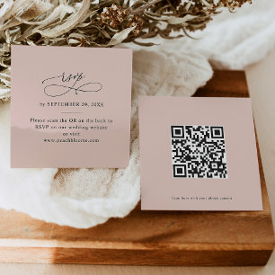 QR Code Dusty Rose rose Mariage en ligne Cartes RS