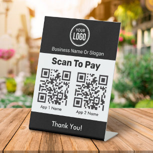 QR Code E-Wallet Payment By Mobile Digital Wallets Pedestal Sign