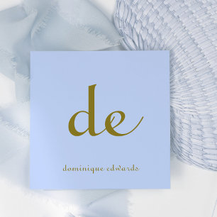 QR Code Elegant Modern Unique Blue Square Business Card