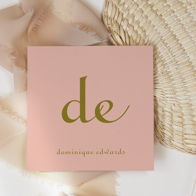 QR Code Elegant Modern Unique Pink Cosmetics  Square Business Card (Creator Uploaded)