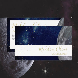 QR Code Elegant Professional Night Sky Business Card
