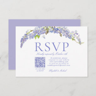 QR Code Elegant Purple Wisteria Script Formal RSVP