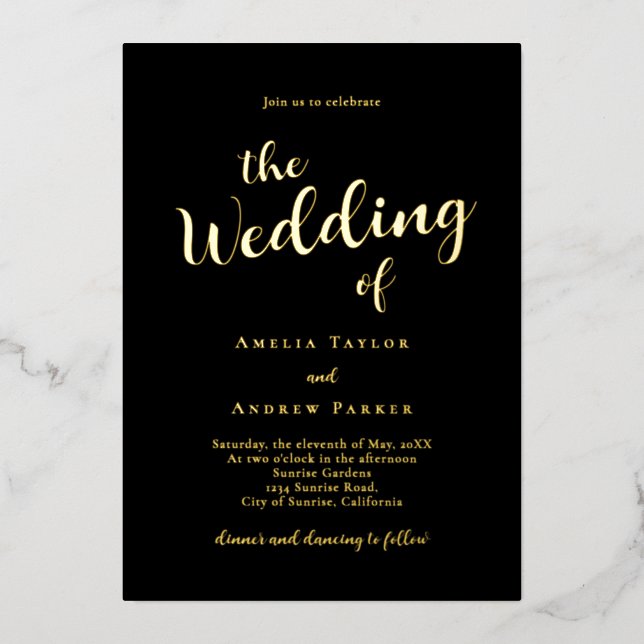 QR Code Elegant Script Calligraphy Simple Wedding (Front)