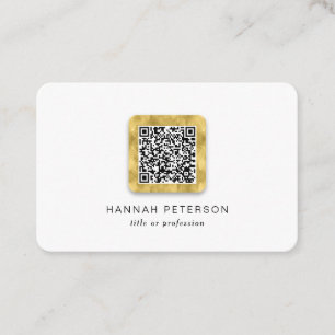 QR code elegant simple modern gold trendy stylish Business Card