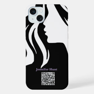  QR code Employee Black and white   iPhone 15 Plus Case
