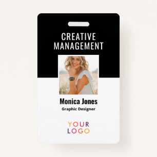 QR Code Employee Photo Black Badge