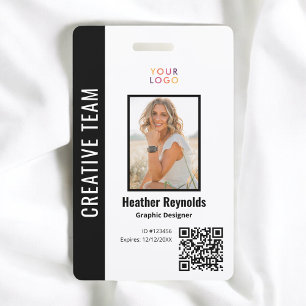 QR Code Employee Photo Black Badge